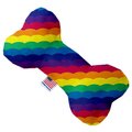 Mirage Pet Products Scalloped Rainbow Canvas Bone Dog Toy 8 in. 1145-CTYBN8